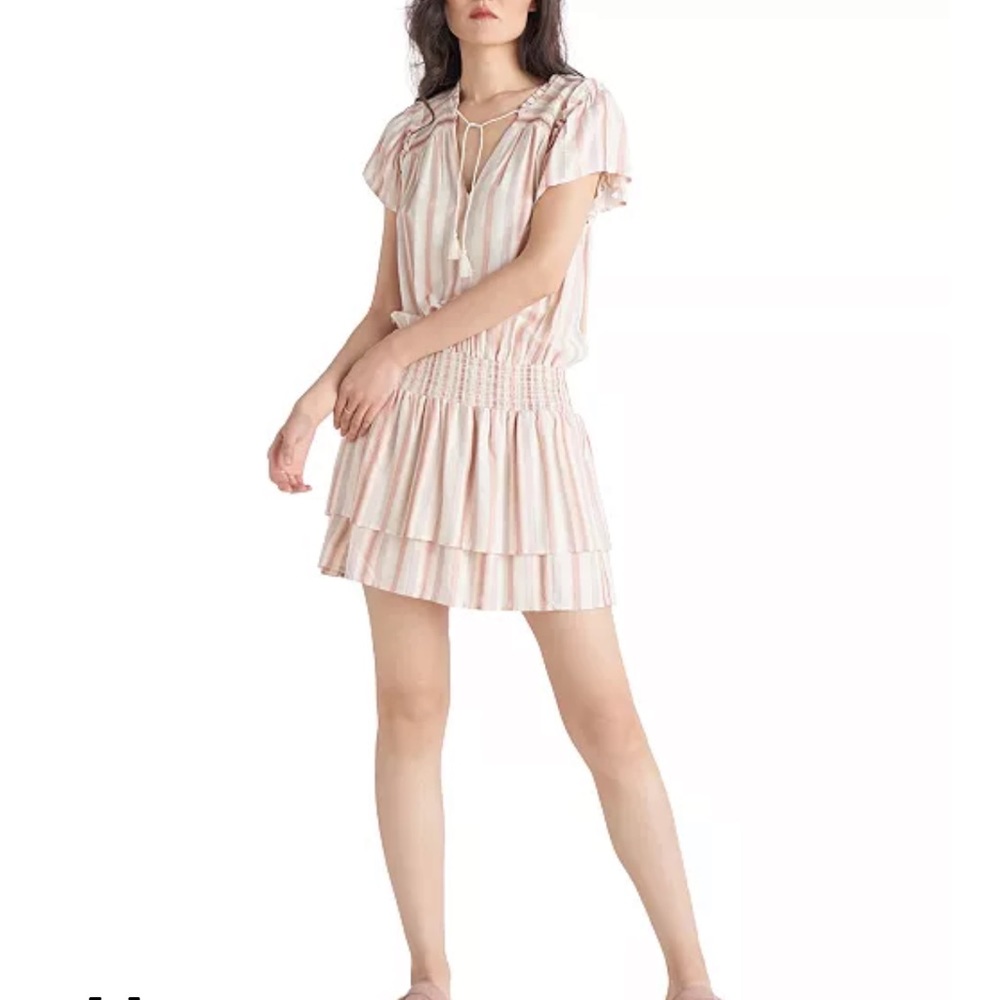 Black Tape • Women's Striped Smocked-Waist Mini Dress - Macy’s